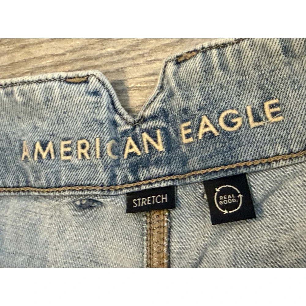 American Eagle Womens Size 8 Stretch Baggy Bermuda Jorts Denim Jean Shorts